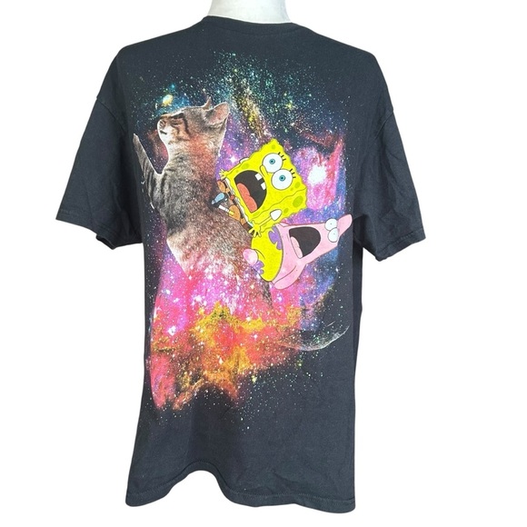 SpongeBob Tee Shirt L Patrick Star Kitty Cat Space Travel Nickelodeon - Picture 2 of 5